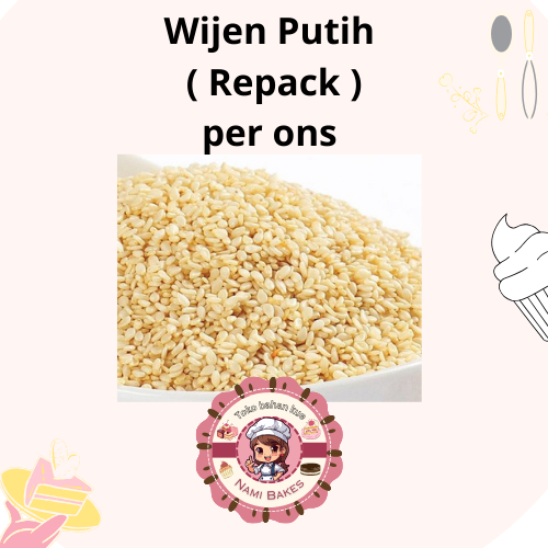 

( REPACK ) Wijen per 100 gram / 1 ons Putih Biji Mentah Raw White Sessame