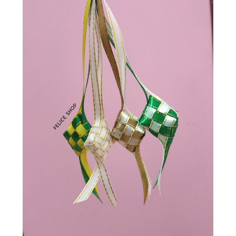 

ketupat mini // ketupat pita satin // aksesoris lebaran