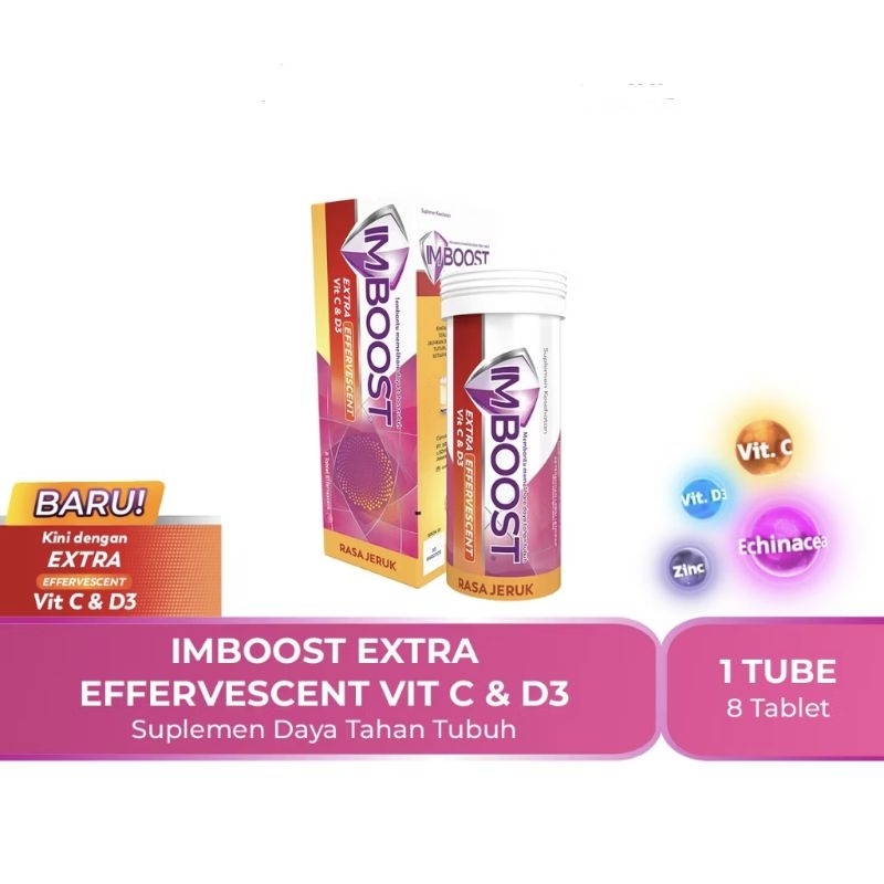 Imboost Effervescent Suplemen Vitamin C Daya Tahan Tubuh 8 Tablet