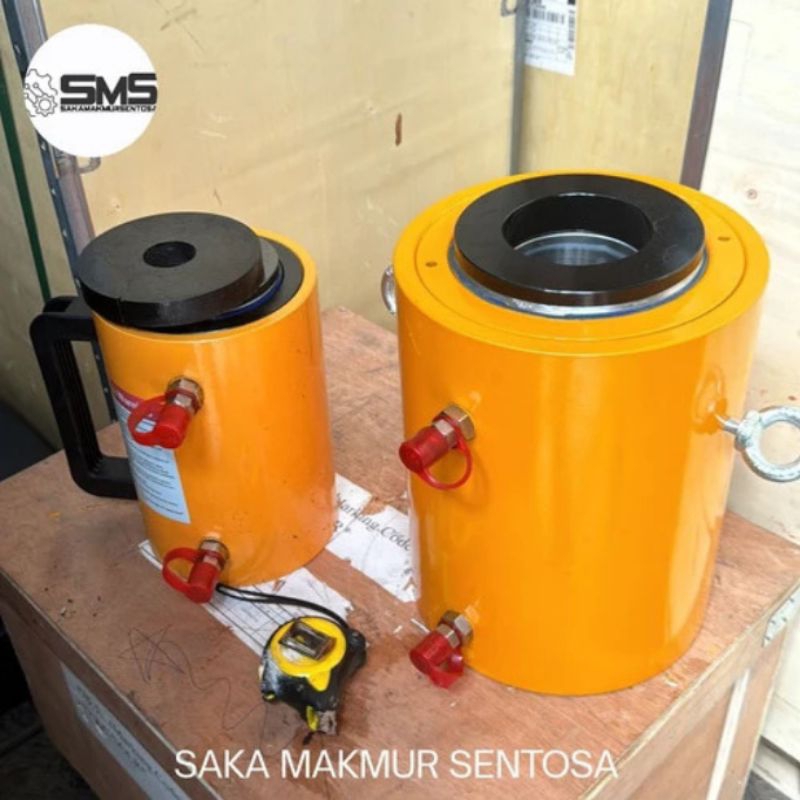 Double 100T 100mm Hollow Plunger Stroke Hydraulic Cylinder