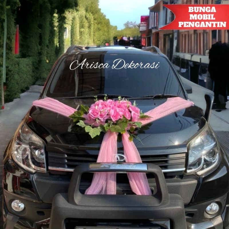 WEDDING - BUNGA MOBIL PENGANTIN SIAP PAKAI - HIASAN MOBIL PENGANTIN - PITA DEKORASI MOBIL PENGANTIN