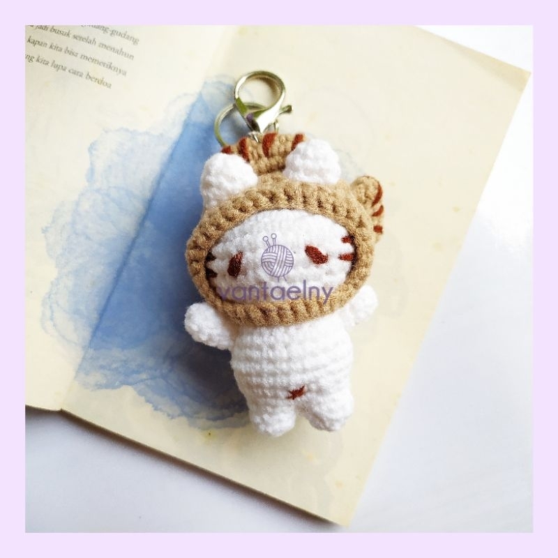 [CROCHET] KEYCHAIN AMIGURUMI CAT TAIYAKI GANTUNGAN BONEKA RAJUT KUCING CUTE