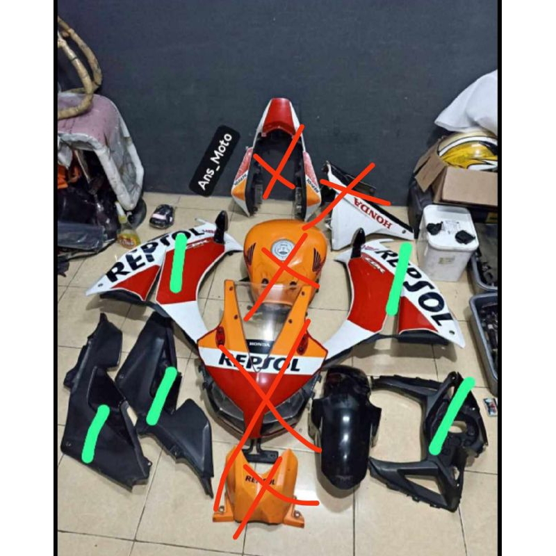 Fairing, cover spido, bodi samping smbungan cbr 150r repsol