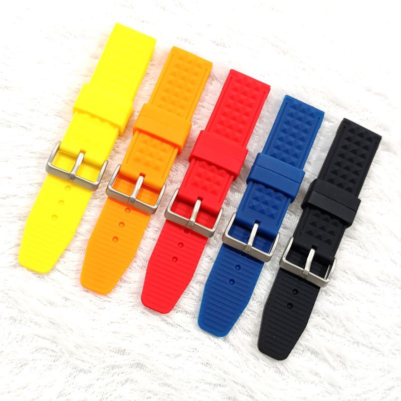 Strap Rubber Seiko Waffle/Strap Rubber Waffle size 22mm