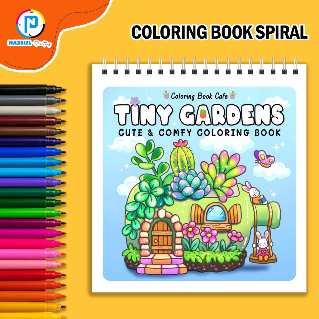 

Tiny Gardens by Coloring Book Cafe Coloring Book Buku Mewarnai Spiral