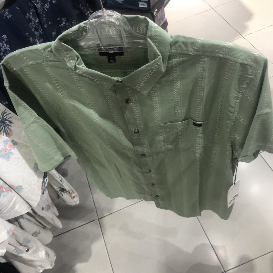 Kemeja pria billabong original woven top green