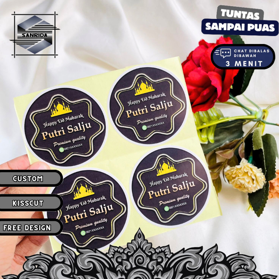 

Sanrida Sticker Label Toples Kue Kering Lebaran Stiker Hampers Cookies Idul Fitri Bulat Murah