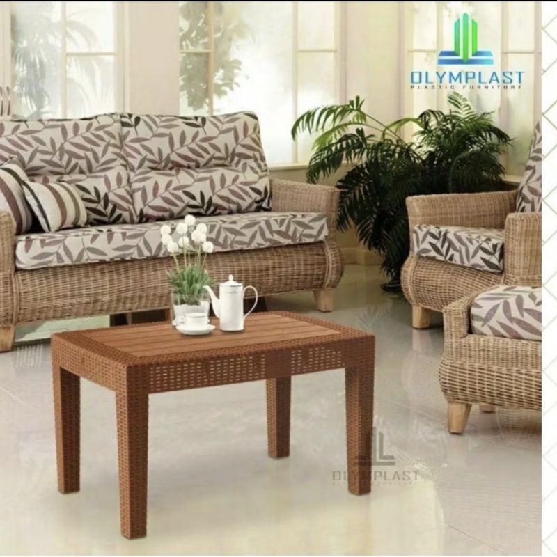 OLYMPAST-Meja Sofa Table Rattan