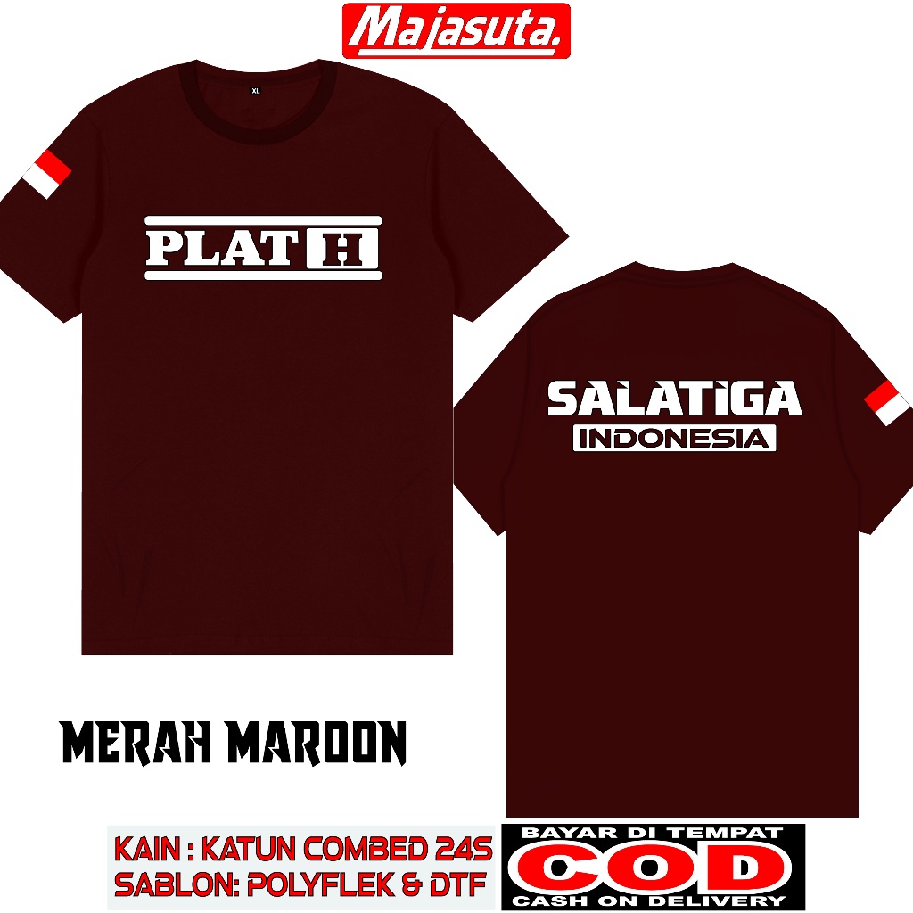 KAOS PLAT H SALATIGA M1 //KATUN COMBED 24S BISA COD//KAOS DISTRO//KAOS KOMUNITAS