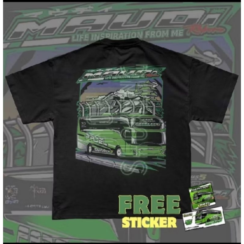 Kaos Bus Maudi Jet Bus 5 FADEL Free Sticker