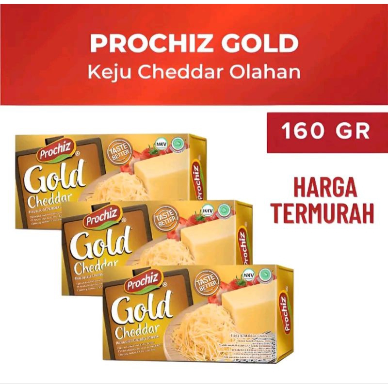 

Prochiz Gold 160gram Keju Cheddar Serbaguna