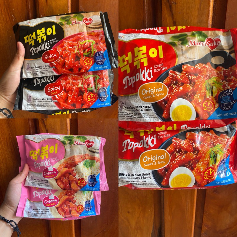 

Toppoki MamaSuka Rice Cake 134gr Original/Hot Spicy/Creamy PROMO