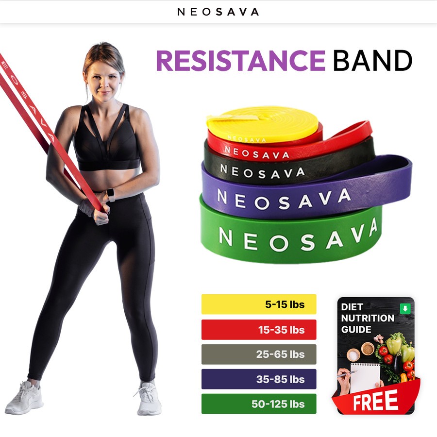 NEOSAVA Long Resistance Band Karet Fitness Pull Up Gym Rubber Strap
