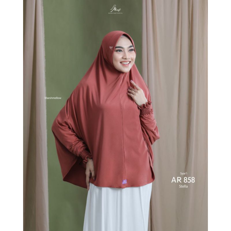 READY STOCK  SYAR'I AR 858 JUMBO HIJAB LENGAN HIJAB JUMBO TERLARAB LENGAN TERLARIS HIJAB BAHAN RAYON