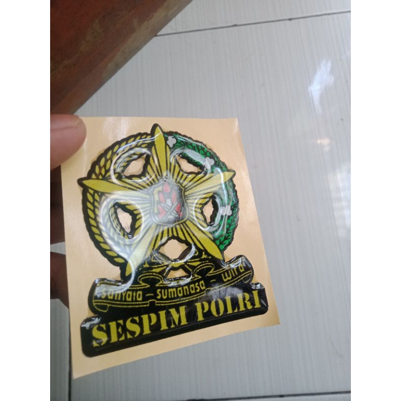 

stiker sespim polri timbul lapis resin