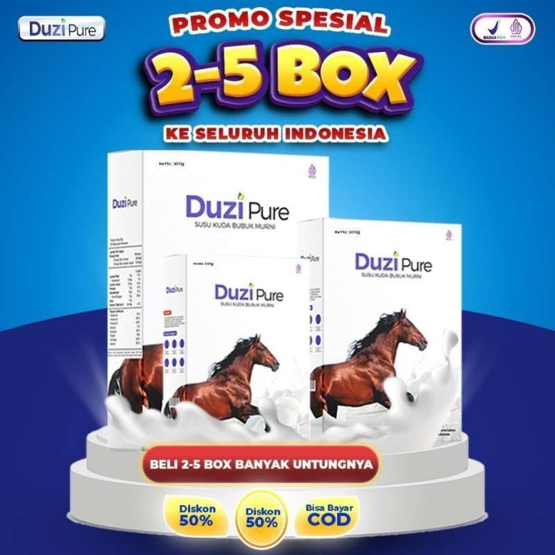 

PROMO SUSU KUDA MURNI DUZI PURE PAKET HEMAT 2 ATAU 5 BOX