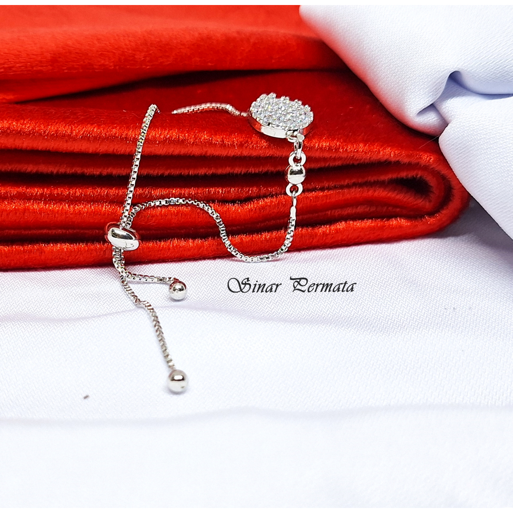 Gelang Tangan Permata Xuping Gelang Serut Silver Titanium