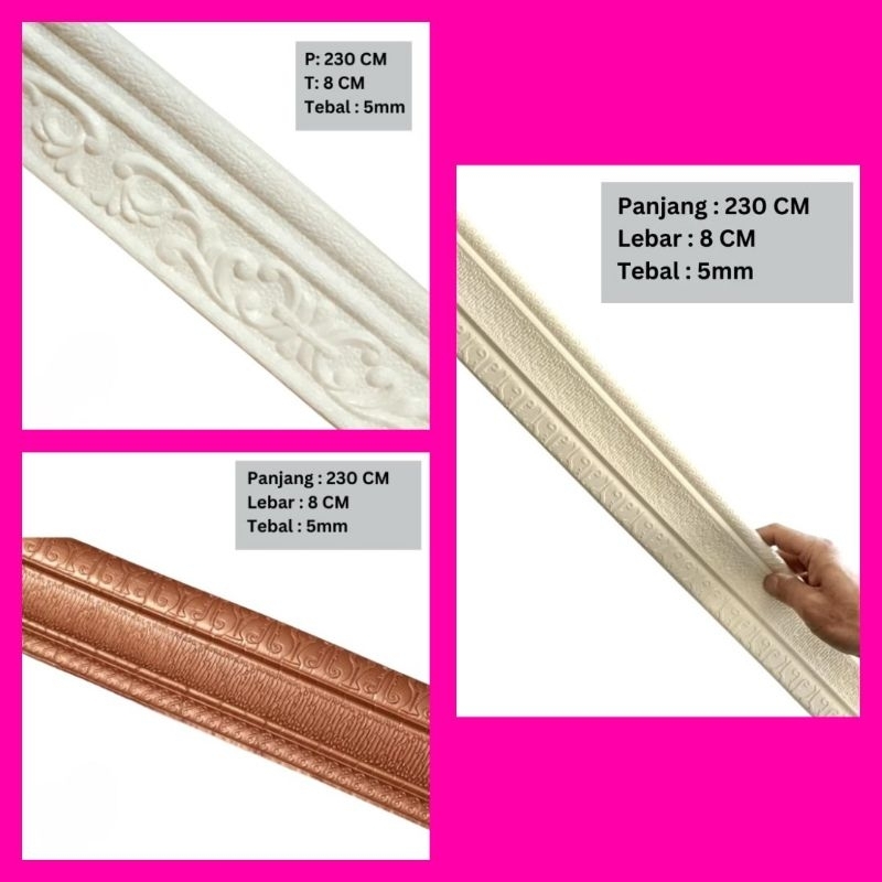 Wall Border List Wallborder Foam 3D Wallpaper List Foam Stiker Dinding List Dinding 3D 2.3 Meter Lis