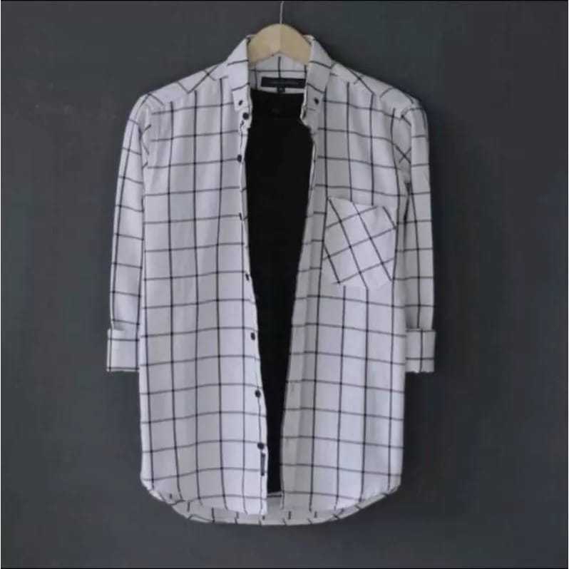 S.W.A.L. Kemeja flanel pria wanita unisex lengan panjang motif kotak kotak kualitas premium