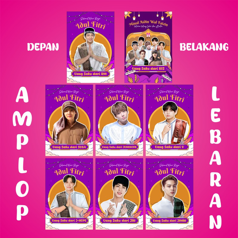 

Amplop Lebaran Idul Fitri tema BTS