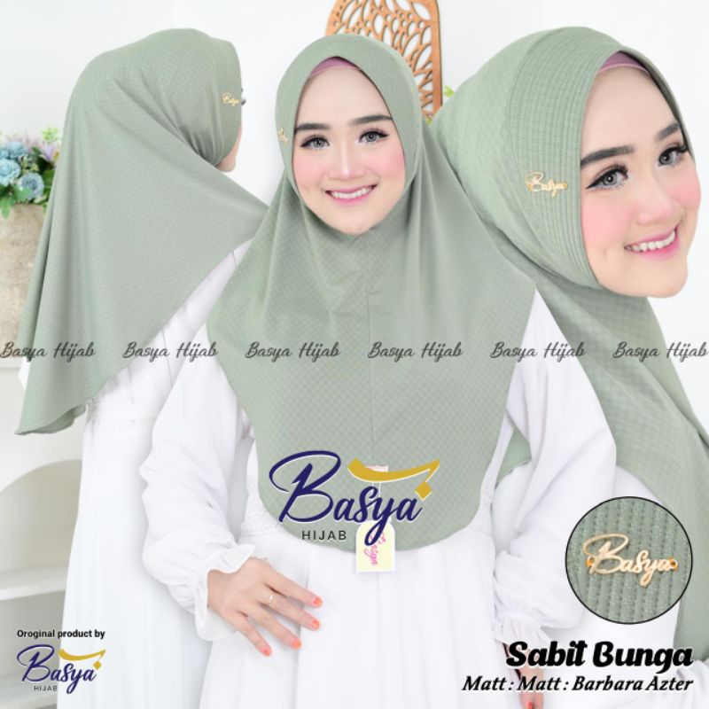Hijab instan Basya Pad Sabit Sakura Bunga