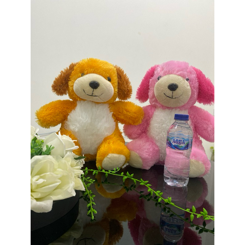 ready kado Boneka anjing bear kitty pink dan oren oranye lucu (kondisi baru ada tag bisa untuk kado 