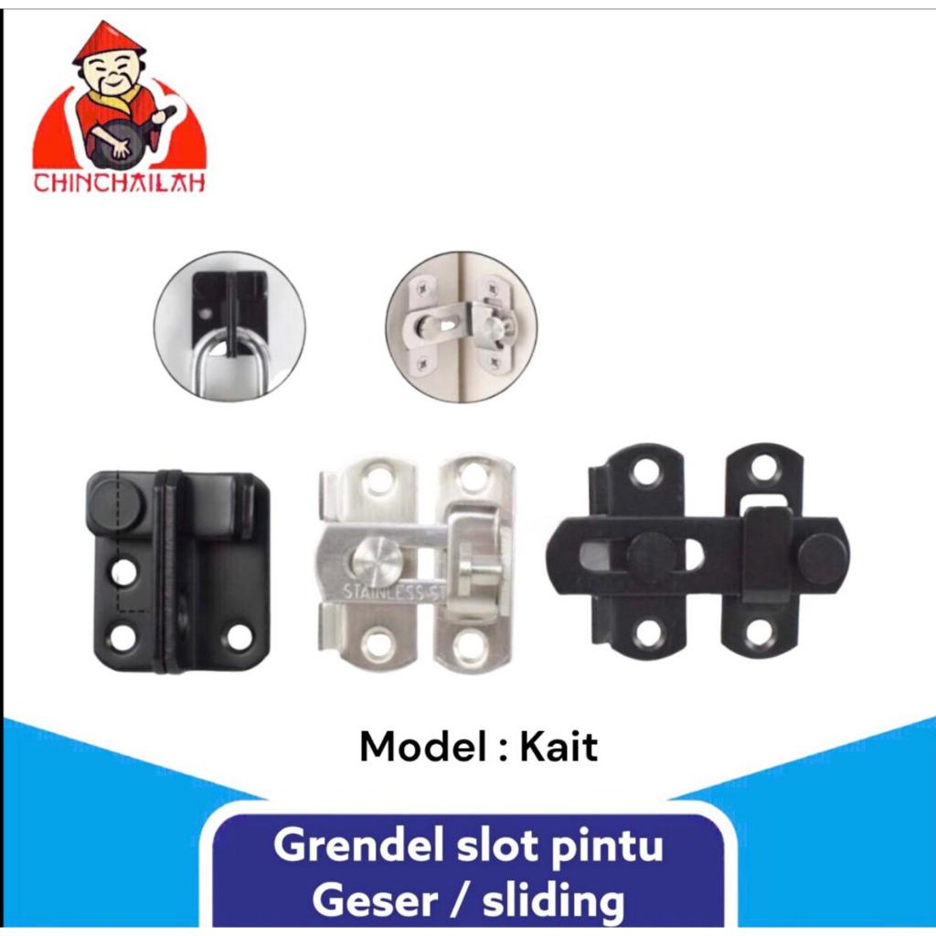 Grendel siku kait slot pintu geser / sliding stainless