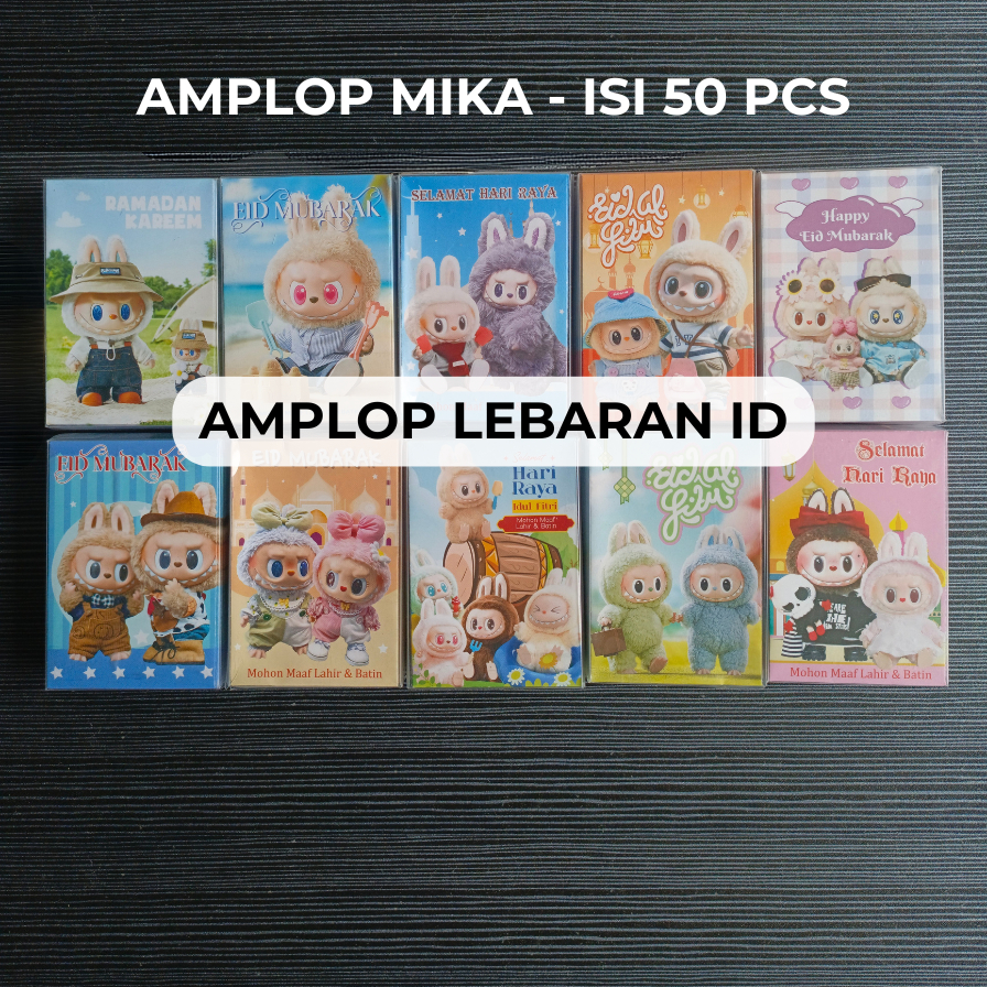 

Amplop Lebaran Mika isi 50 pcs | Amplop Lebaran Labubu Mix | Amplop Lebaran Mika | Amplop Tema MIX