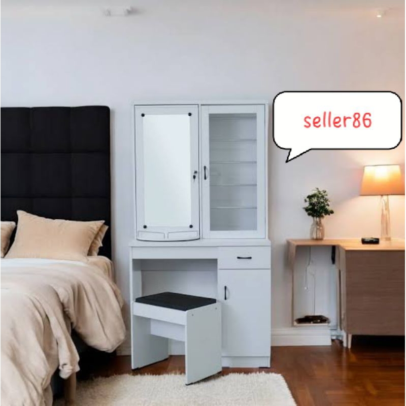 MEJA RIAS PUTIH / MEJA RIAS RAK HIJAB / MEJA RIAS LEMARI HIJAB / LEMARI RAK HIJAB BANDUNG