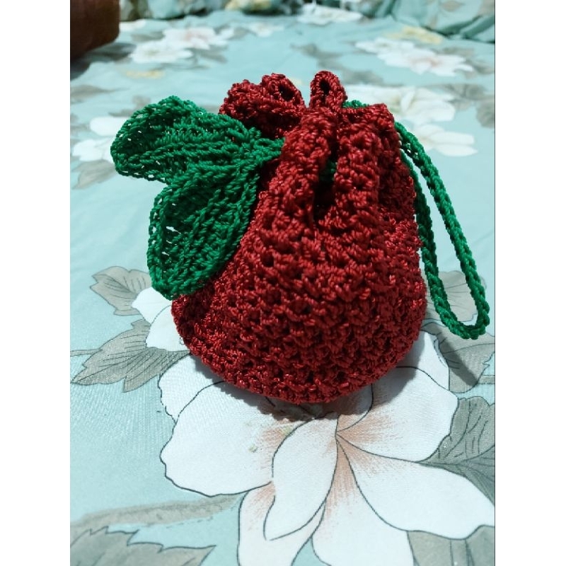 POUCH KECIL RAJUT SERUT APEL JERUK / DOMPET HP