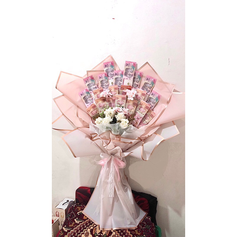 Money Bouquet Jumbo Aesthetic Pink Coquette | Bouquet Uang | Bucket Uang Aesthetic Jumbo (Request Wa
