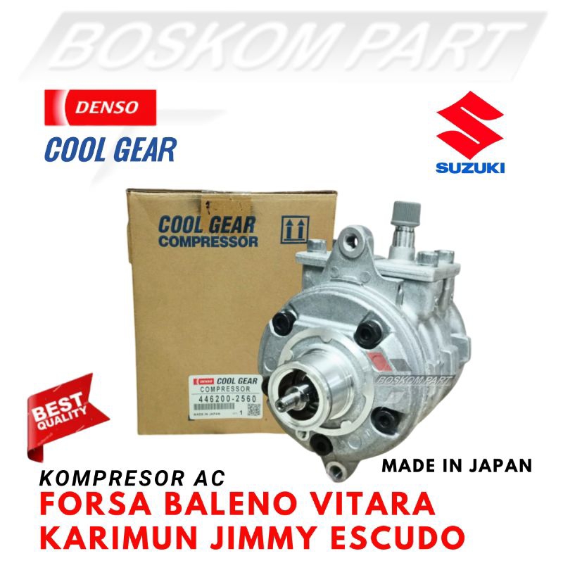 Kompresor Ac Suzuki Baleno Katana Jimmy Forza Vitara Amenity Escudo Sidekick Denso Original Made In 