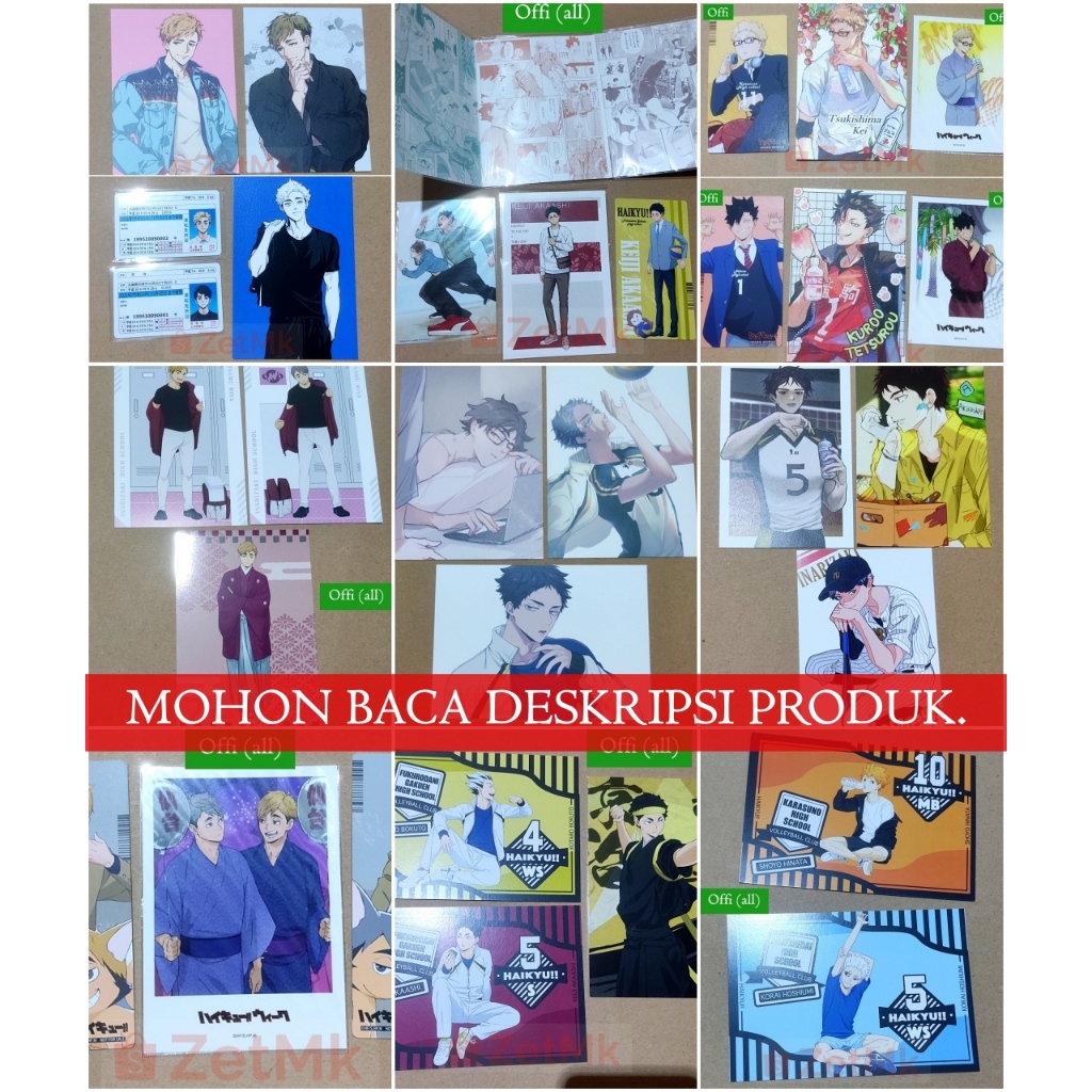 Haikyuu Fanmerch Official Postcard Akaashi Keiji Bokuto Kotaro Miya Osamu Miya Atsumu Hinata Kita Ku