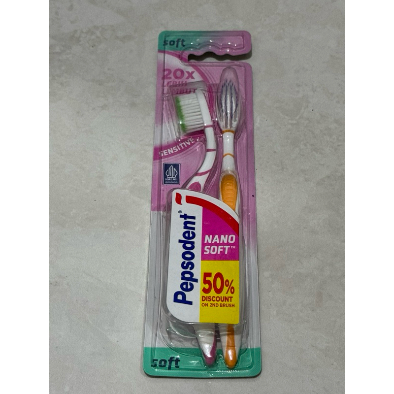 Sikat Gigi Pepsodent Nano Soft Sensitive Isi 2