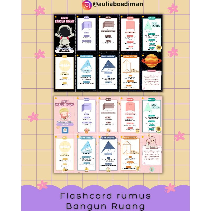 Flashcard Rumus Bangun Ruang Custom