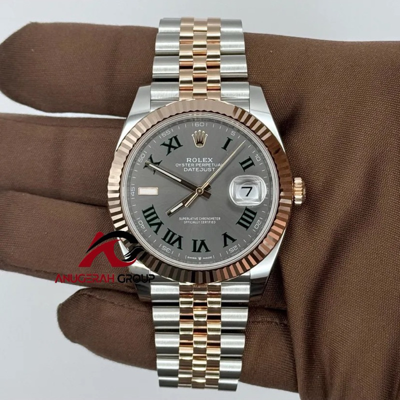 ROLEX DATEJUST 41 TWO TONE WIMBLEDON FLUTED JUBILEE 126331-0016 CALIBER 3235 MOV FULLSET