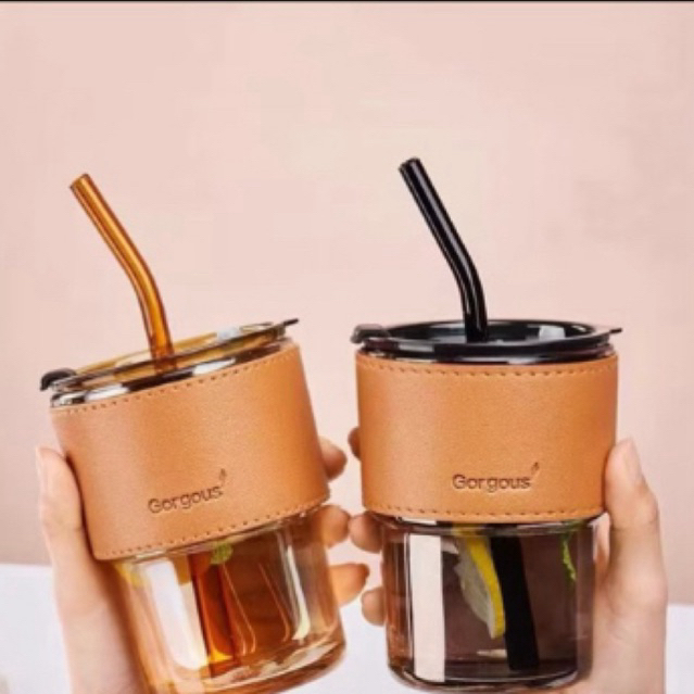 Souvenir Botol Tumbler Aesthetic 400ML / BOTOL KACA SEDOTAN KEMAS BOX