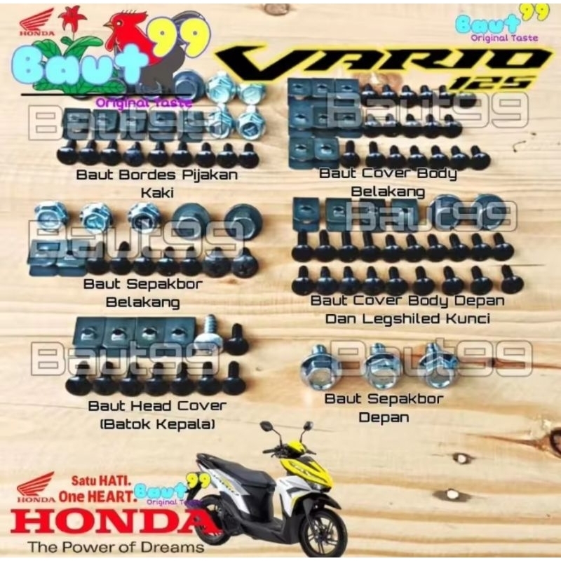 Baut Fullset Body Honda All New Vario 125 Baut Fullset Body Honda All New Vario 125