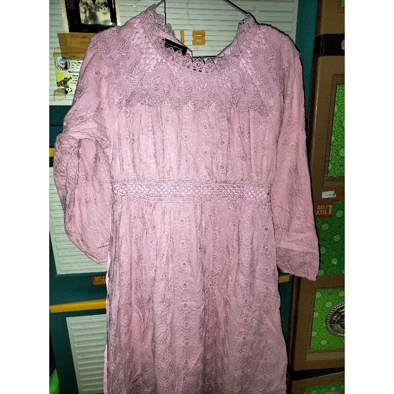 PRELOVED MIDI DRESS KATBOL ZARA WOMEN MIDI KATUN BOLONG FULL FURING ZARA WOMEN VIRAL MIDI KEKINIAN T