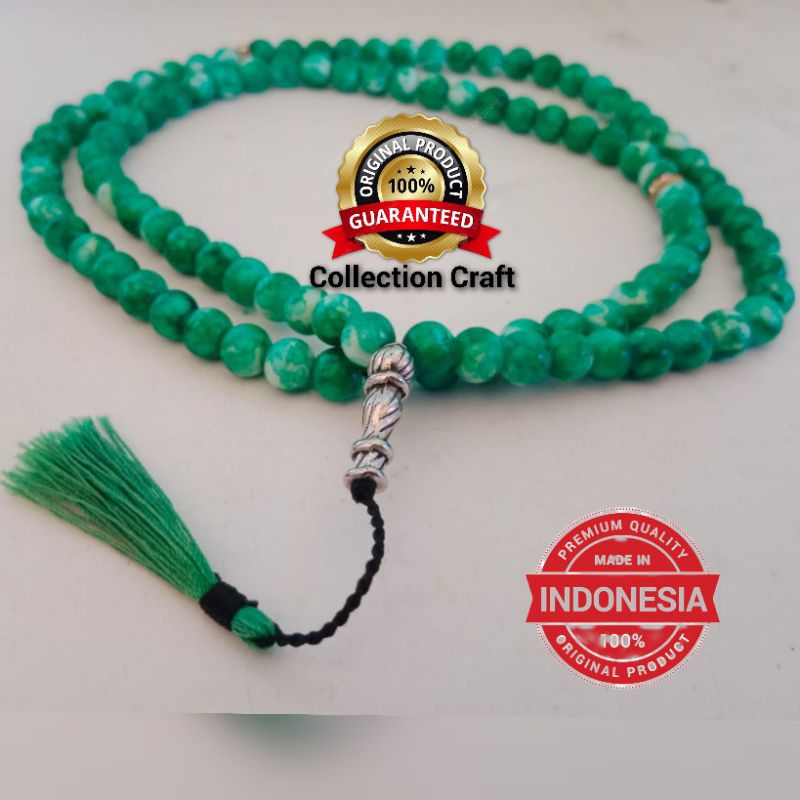 ✅Tasbih Batu Giok Aceh Burma Hijau asli 99butir 8mm original
