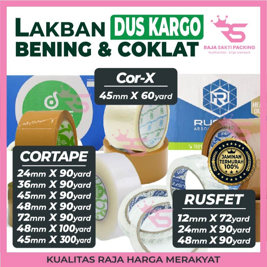 

Lakban Selotip Isolasi Cortape Grosir Termurah Harga Ekonomis Per Dus Kargo