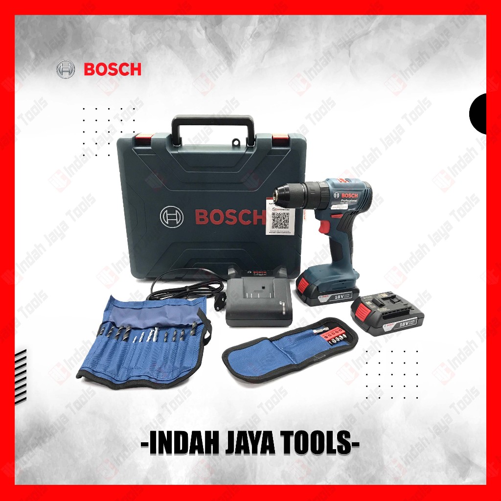 BOSCH GSB 185-LI Bor Cordless Drill 18V - Mesin Bor Baterai Besi Kayu Beton Tembok GSB 185 Li