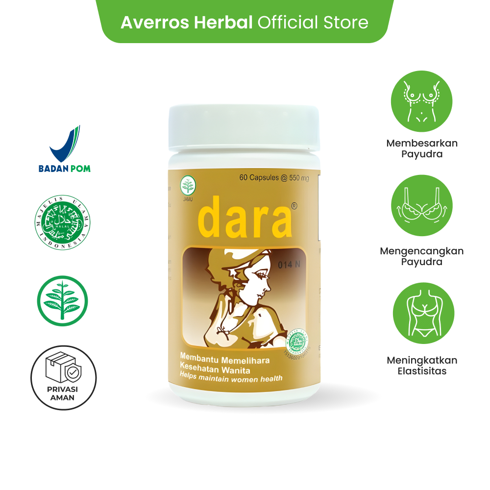 Dara 60 kapsul - obat herbal payudara kencang pengencang payudara alami Besar Permanen