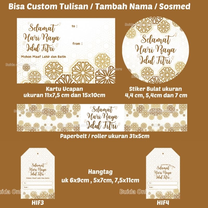 

Label Sticker Kartu Ucapan Paperbelt Hangtag Selamat Hari Raya Idul Fitri Series Dekorasi kemasan hampers lebaran Eid Mubarak Al fitr bingkisan hantaran parcel series bisa custom tambah nama