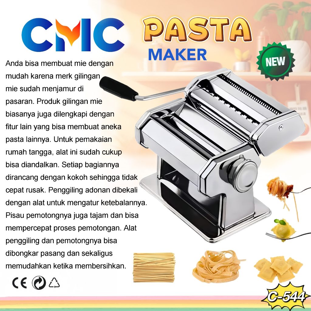 CMC[C-544]Gilingan Mie Pasta Maker Mesin Gilingan Mie Mesin Giling Pasta Maker