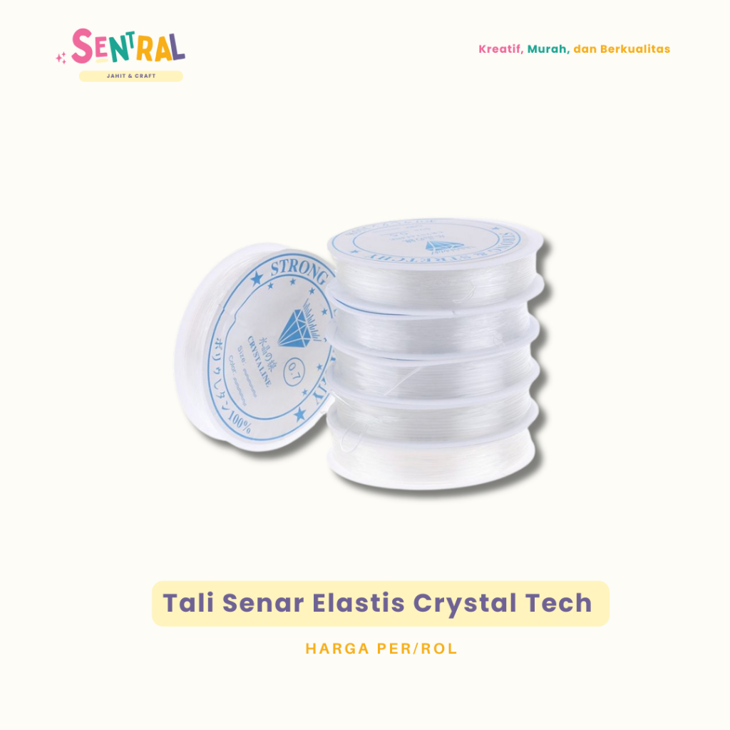 

[1 Roll] Tali Senar Elastis Crystal Tech 0.6 - 1.0 Bahan Kerajinan Diy