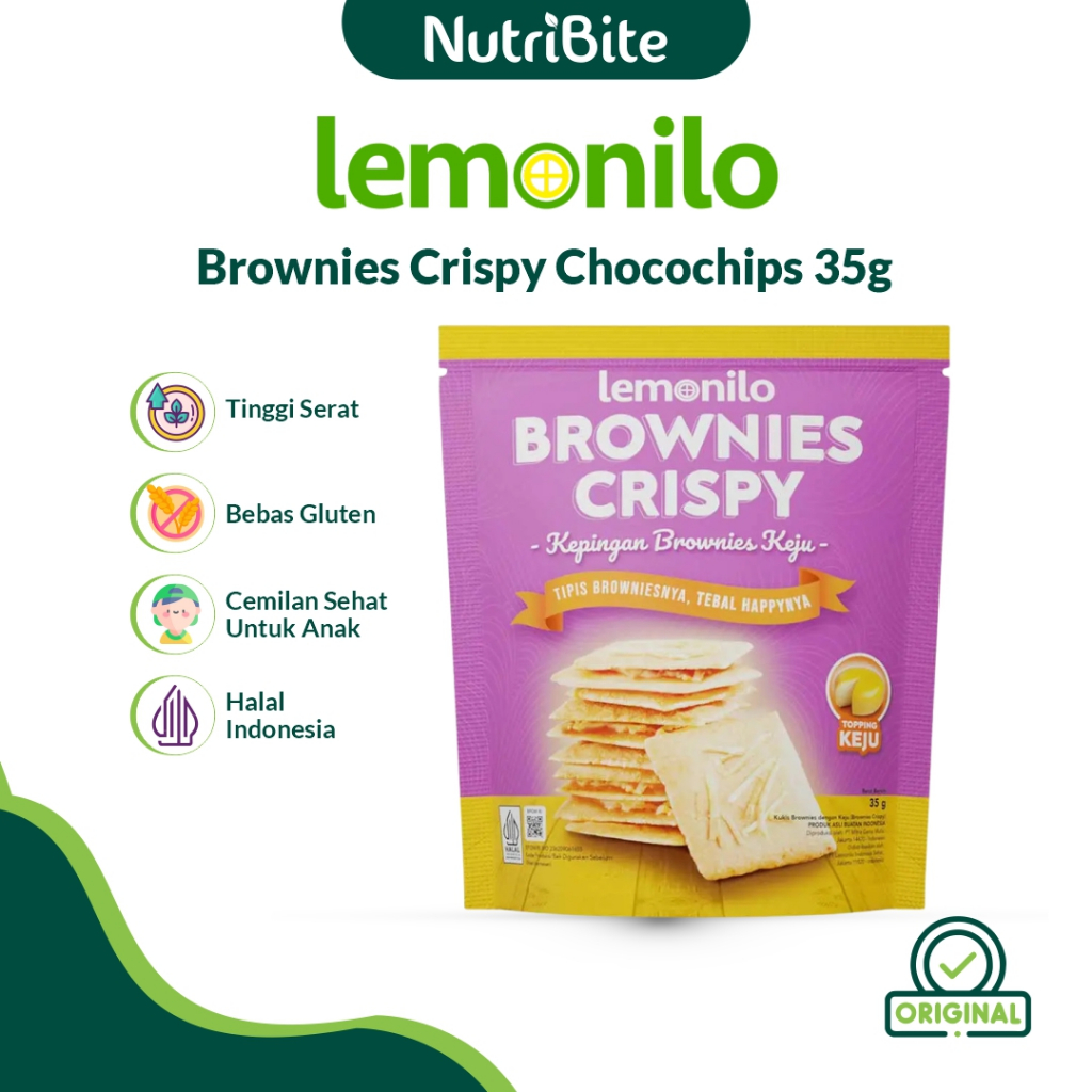 

LEMONILO Brownies Crispy Keju Chocochips Strawberry Snack Gluten Free 35g