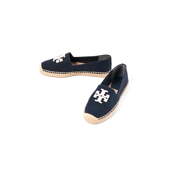 Sepatu TORY BURCH LOGO WHITE BLACK ESPADRILLES 100% ORIGINAL