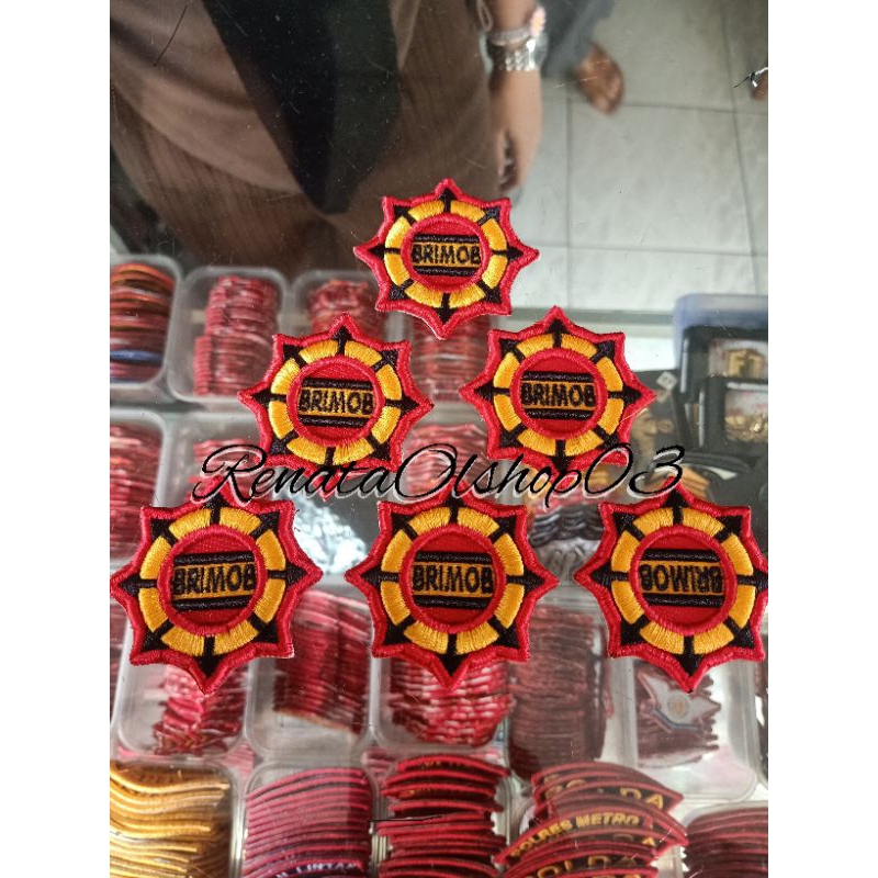 Cod Bordir Timbul logo Brimob Roda Brimob Roda Gila Brimob Terbaru