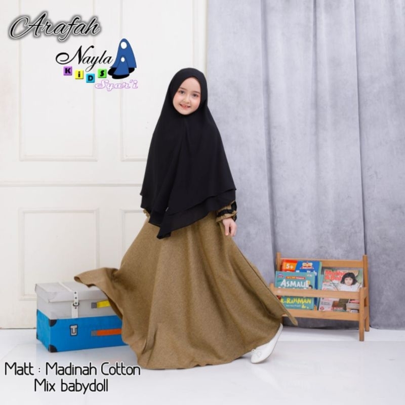 gamis anak Arafah by Nayla kids | gamis set anak | gamis anak syar'i